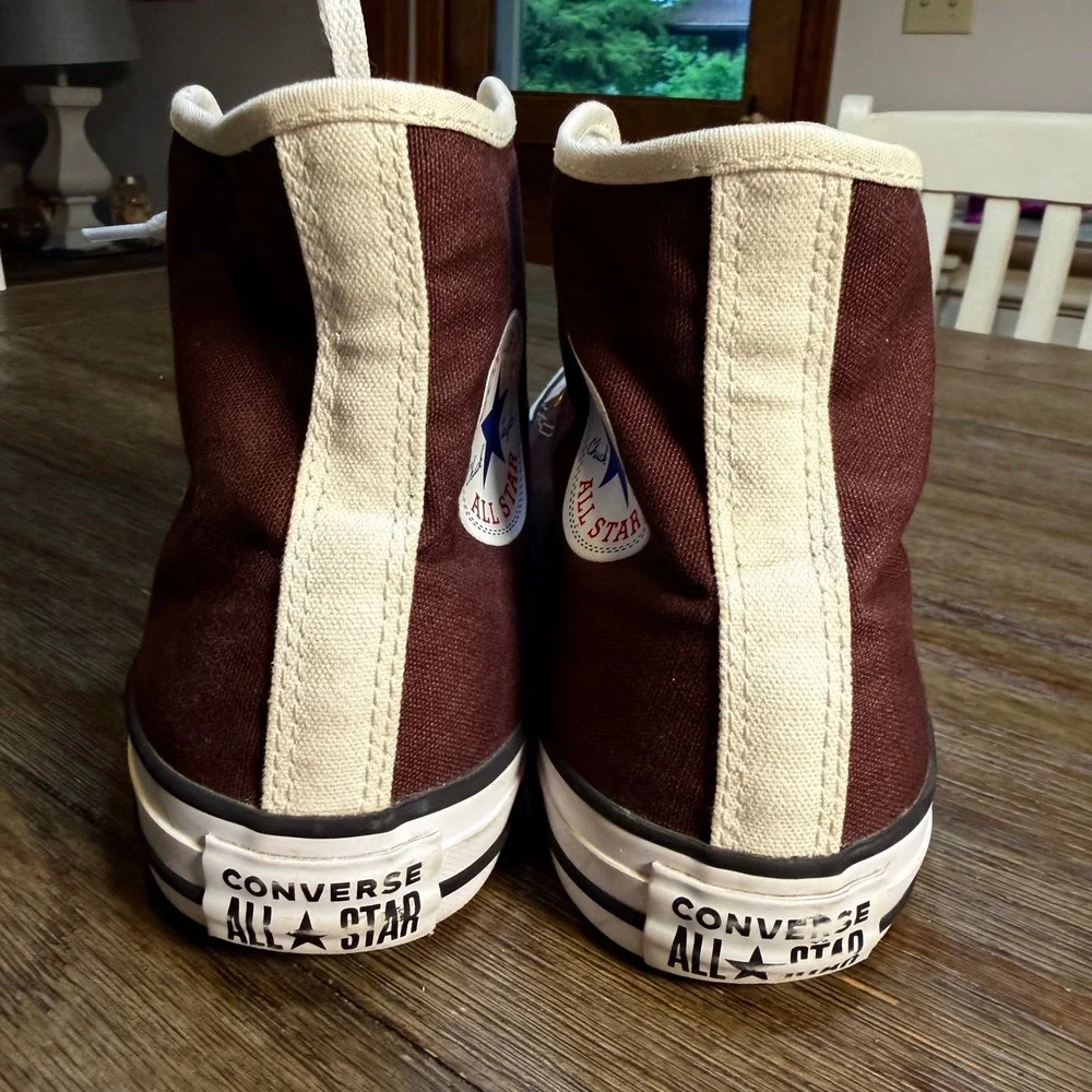 Converse Chuck Taylor All Star High Top Brown Cream Gold Eyelets Mens 8 Wos 10 - Picture 5 of 9